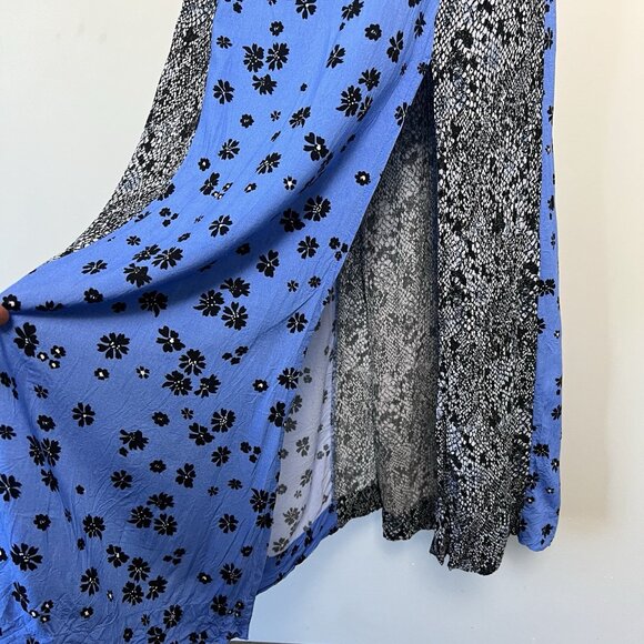 Free People Tigerlily Maxi Dress sz L Long Sleeve Milkmaid Babydoll Patchwork - Picture 5 of 7